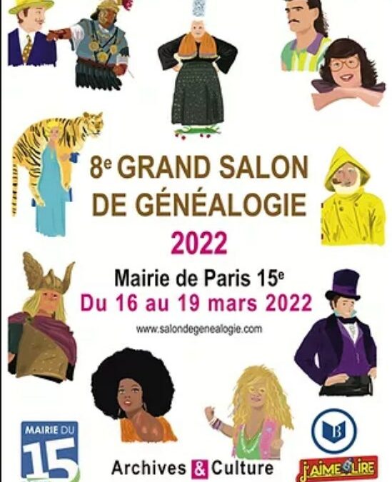 9 eme Salon de généalogie de la mairie du XVème arrondissement – du 16 au 19 mars 2022.